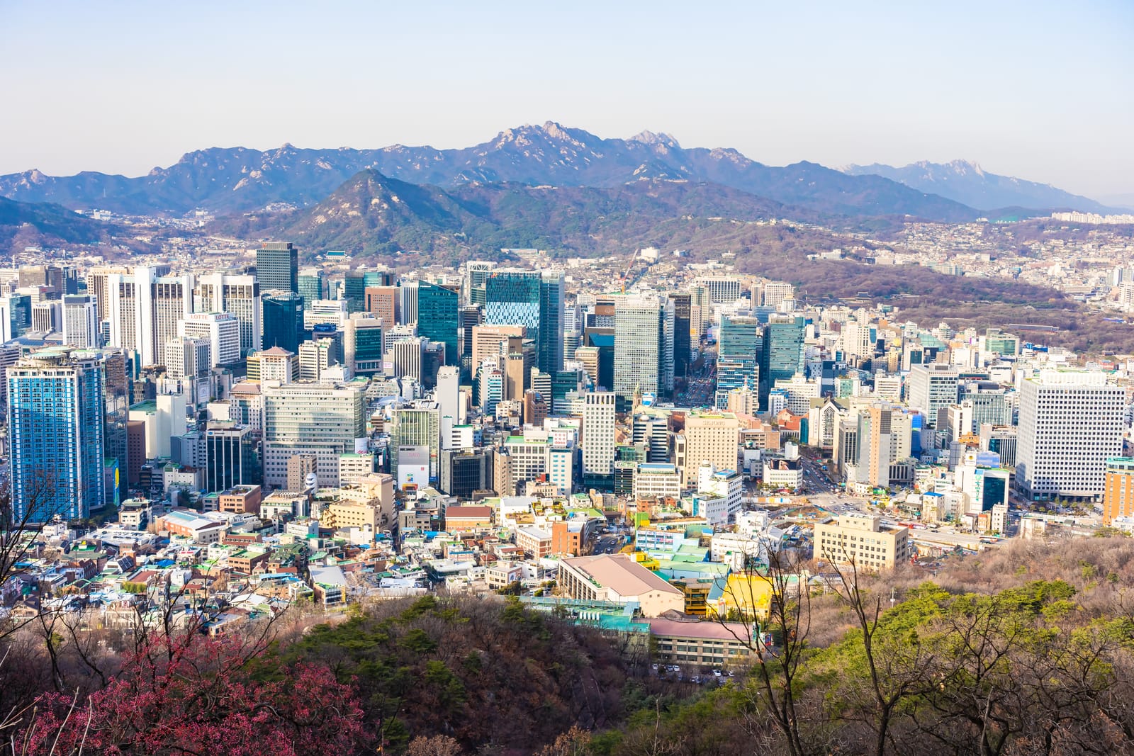 Central Seoul and the mountains from Namsan
